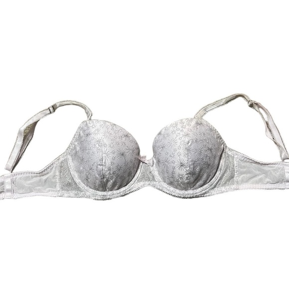 Victorias Secret Dream Angels Lined Bra Size 34D Lilac Purple Metallic Print - Picture 9 of 10